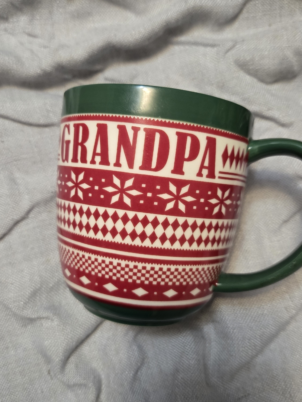 Hallmark Red and Green 'Grandpa' Holiday Ceramic Mug